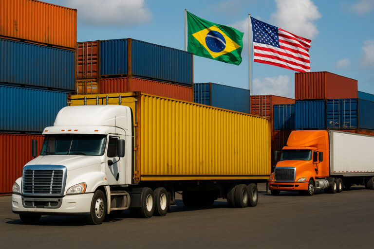 Leia mais sobre o artigo Crise diplomática entre Brasil e EUA ameaça 1 milhão de empregos e paralisa o transporte rodoviário de cargas