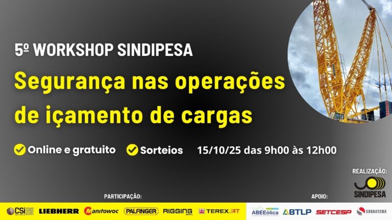 Leia mais sobre o artigo 5ª edição do Workshop sobre Segurança em Operações de Içamento de Cargas será realizada pelo SINDIPESA em outubro