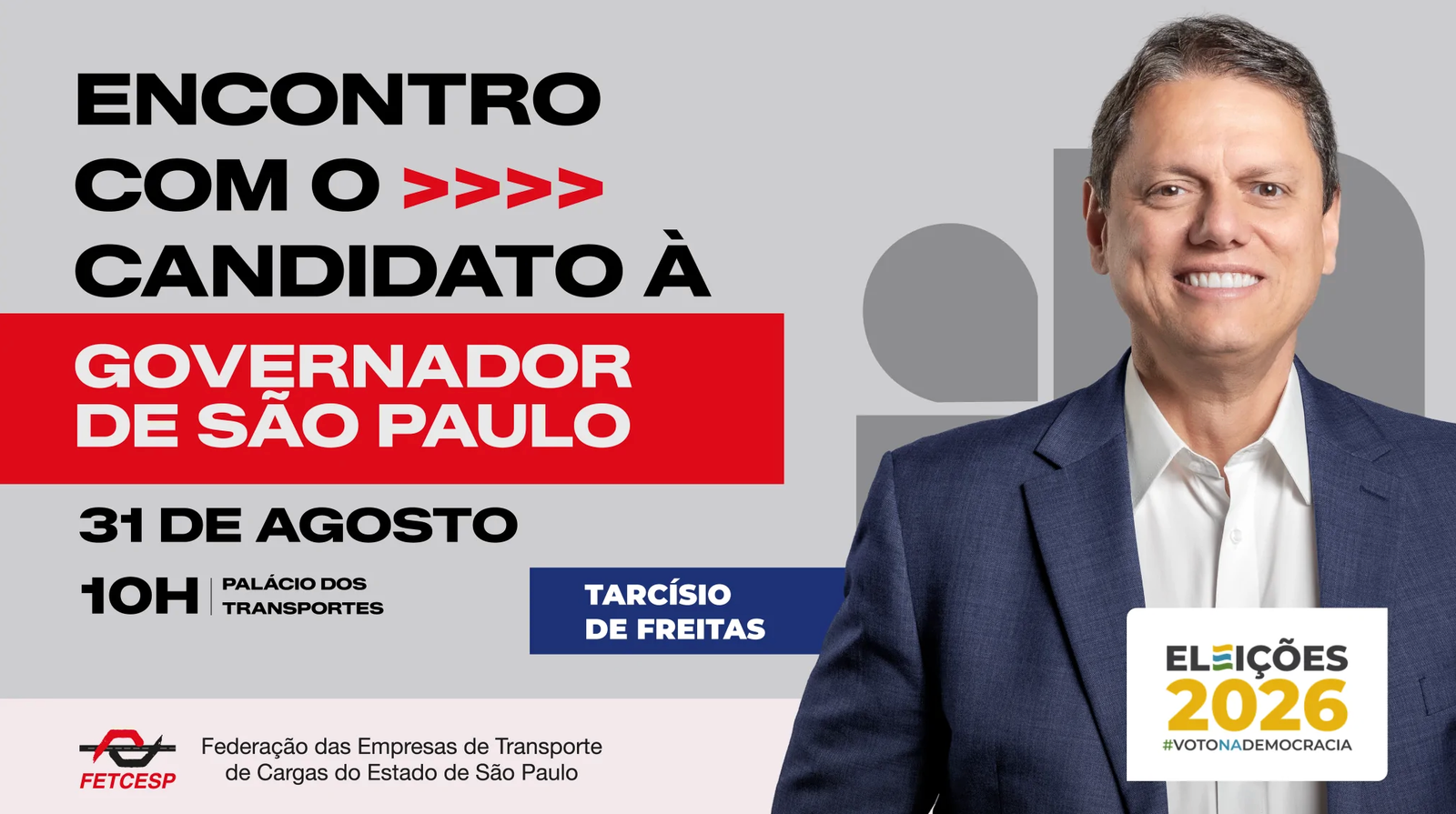 No momento, você está visualizando FETCESP recebe Tarcísio de Freitas para encontro com empresários do transporte