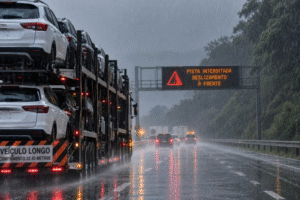 Leia mais sobre o artigo Chuva extrema muda mapa de risco das rodovias e exige nova lógica para transporte de veículos