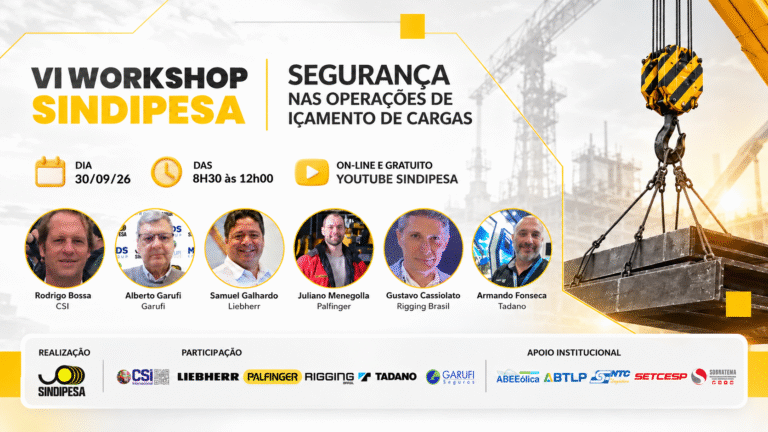 Leia mais sobre o artigo É amanhã: SINDIPESA realiza VI Workshop sobre Segurança nas Operações de Içamento de Cargas